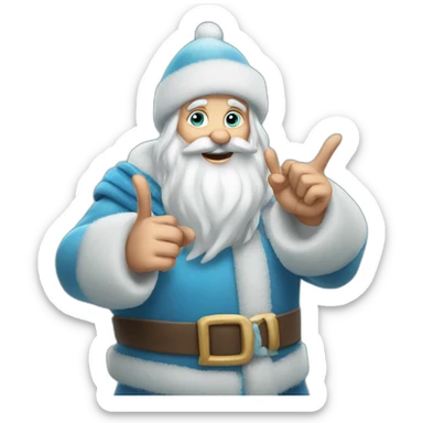 Father Frost shows hand sign of the horns sticker
