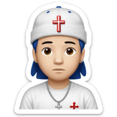 rapper da trắng đội mũ len mlb áo thánh giá  sticker