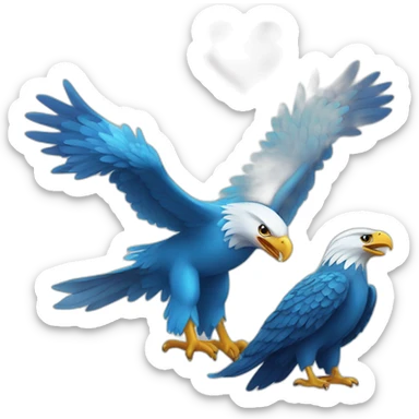 Two animals blue snake and eagle in love sticker