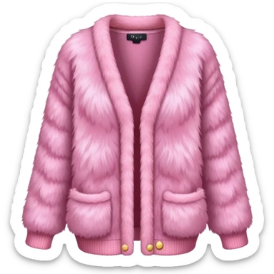 Pink fur cardigan sticker