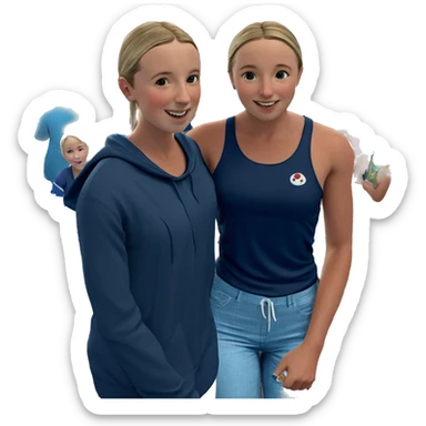 friends enjoying pool day sticker