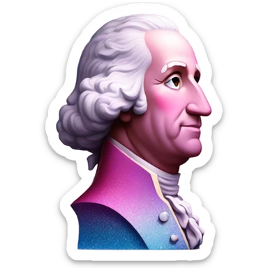 Pink ombre statue of George Washington with glitter  sticker