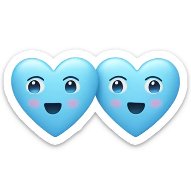 two pastel blue hearts sticker