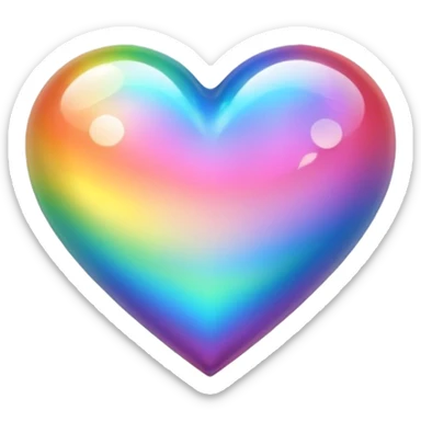 rainbow fairytale heart sticker