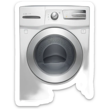 Dryer with clothes at upper sticker