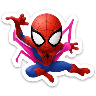 spider man across pink sticker
