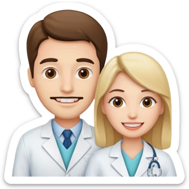 dentistas hombre y mujer  sticker