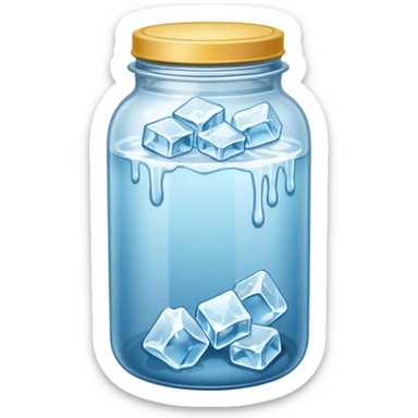 SLIM ICE JAR WITH LOTS OF ICE WITHOUT CAP ON sticker