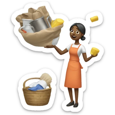 housewife juggles chores sticker