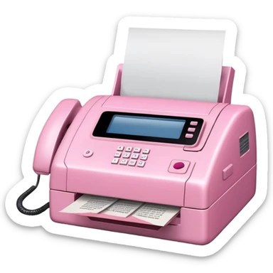 pink fax machine made of spam meat sticker