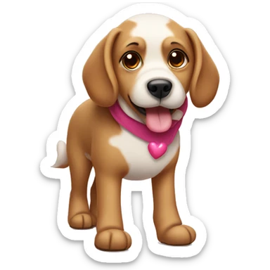 Dog with heart eyes and uggs sticker