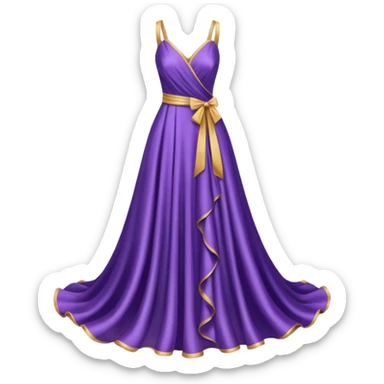 purple ribbon dress sticker