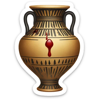 Egyptian vase with a drop of blood in it sticker