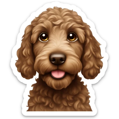 Brown Labradoodle puppy sticker