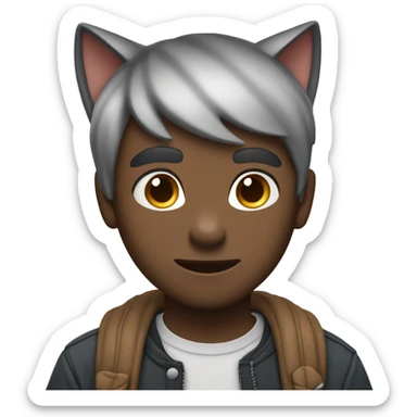Boy half cat sticker