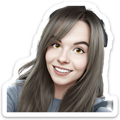 smiling girl with car sticker