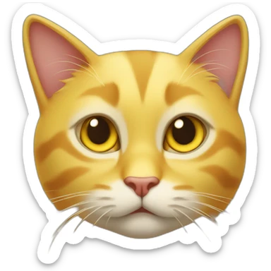 Yellow cat schocked ios  sticker