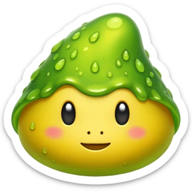 a slimy yellow-green sticker