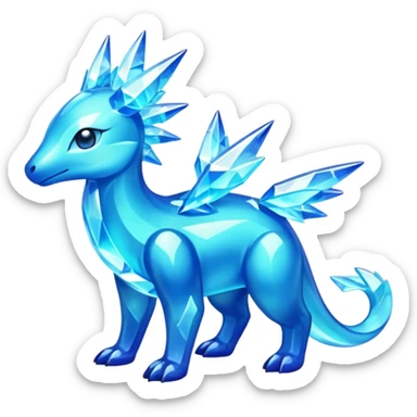 Shiny Aurorus-Heliolisk-Arbil-Fakémon-hybrid-creature (full body)  sticker