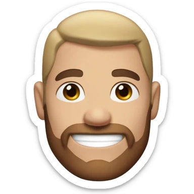 Irish superman, redish hair, blue eyes, redish brownish facial hair, muscular body, 180 pounds, smiling sticker