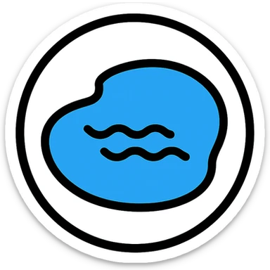 icon for lake element, circular, color outline, medium black border, no frame, white background, simple and clear, Little Alchemy style sticker