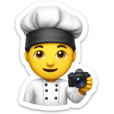 Chef, yellow skin, camera in hand  sticker
