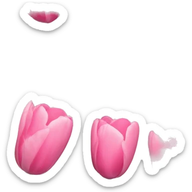 tulipan con corazón rosado  sticker
