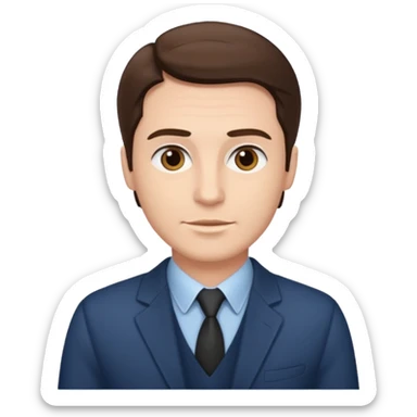 Male brunette movie producer  sticker