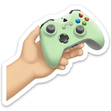 A hand holding an xbox controller sticker