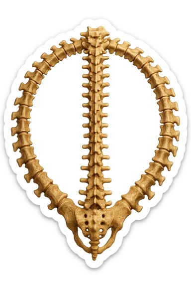 SPINA DORSALE ANATOMICA UMANA REALISTICA CHIUSA A CERCHIO sticker