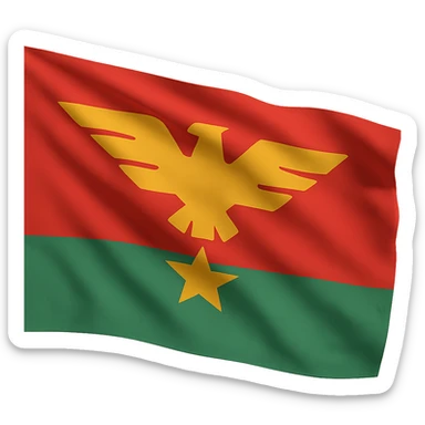 Make this Arstotzka flag appear as if it is waving in the wind, keep the background transparent, in a style suitable for editing. sticker