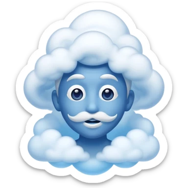 blue genie emerging smoke. sticker