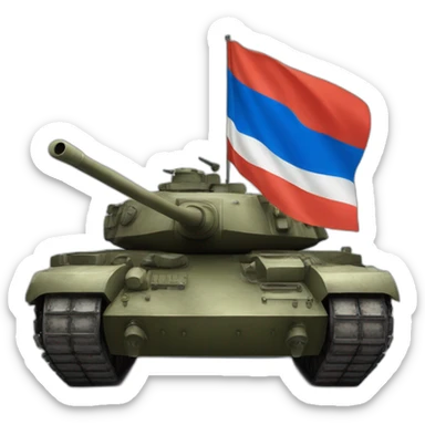 a tank with a russian flag sticker