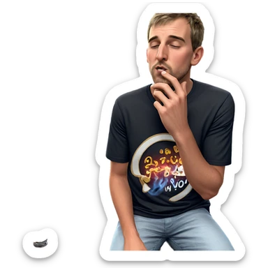 casual vibes with a smoke sticker