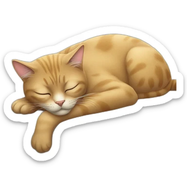old cat is asleep sticker