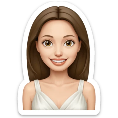 Angelina Jolie, white dress sticker