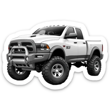 White 2025 Ram off-road truck  sticker