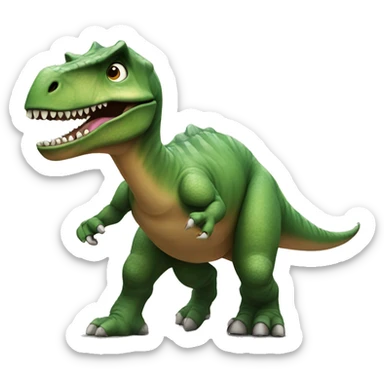 A dinosaur trying to rizz up someone sticker