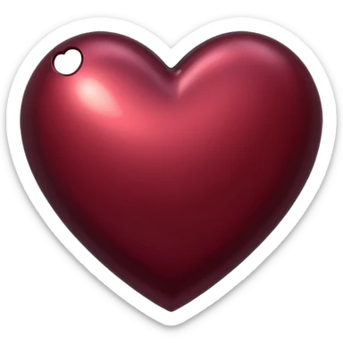 burgundy heart made out of metal sticker