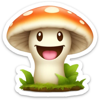 cute mushroom with a smile sticker