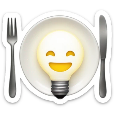 cute-plate-with ligh bulb sticker