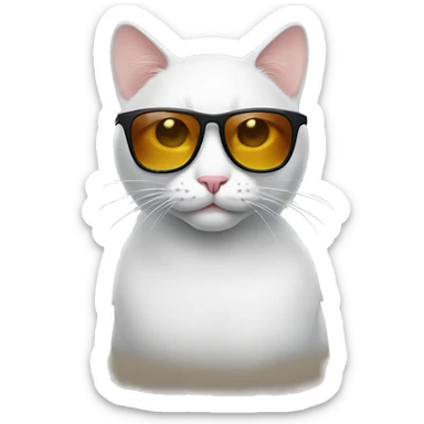 Cat with sunglasses sticker