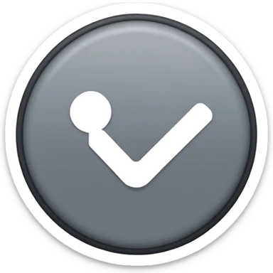 Make a grey circle with a white tick  sticker