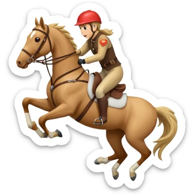 a person falling off a horse sticker