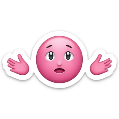 shrugging pink emoji sticker