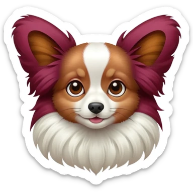 Papillon burgendy  sticker