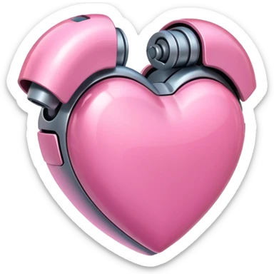 pink robotic heart emoji sticker