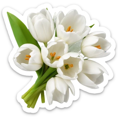 white tulip bouquet  sticker