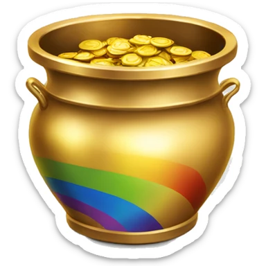 golden pot end of rainbow poker cips sticker