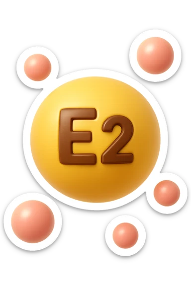 EMOJI STILE IPHONE 3D DI particelle di ormoni estrogeni che fluttuano in aria sticker